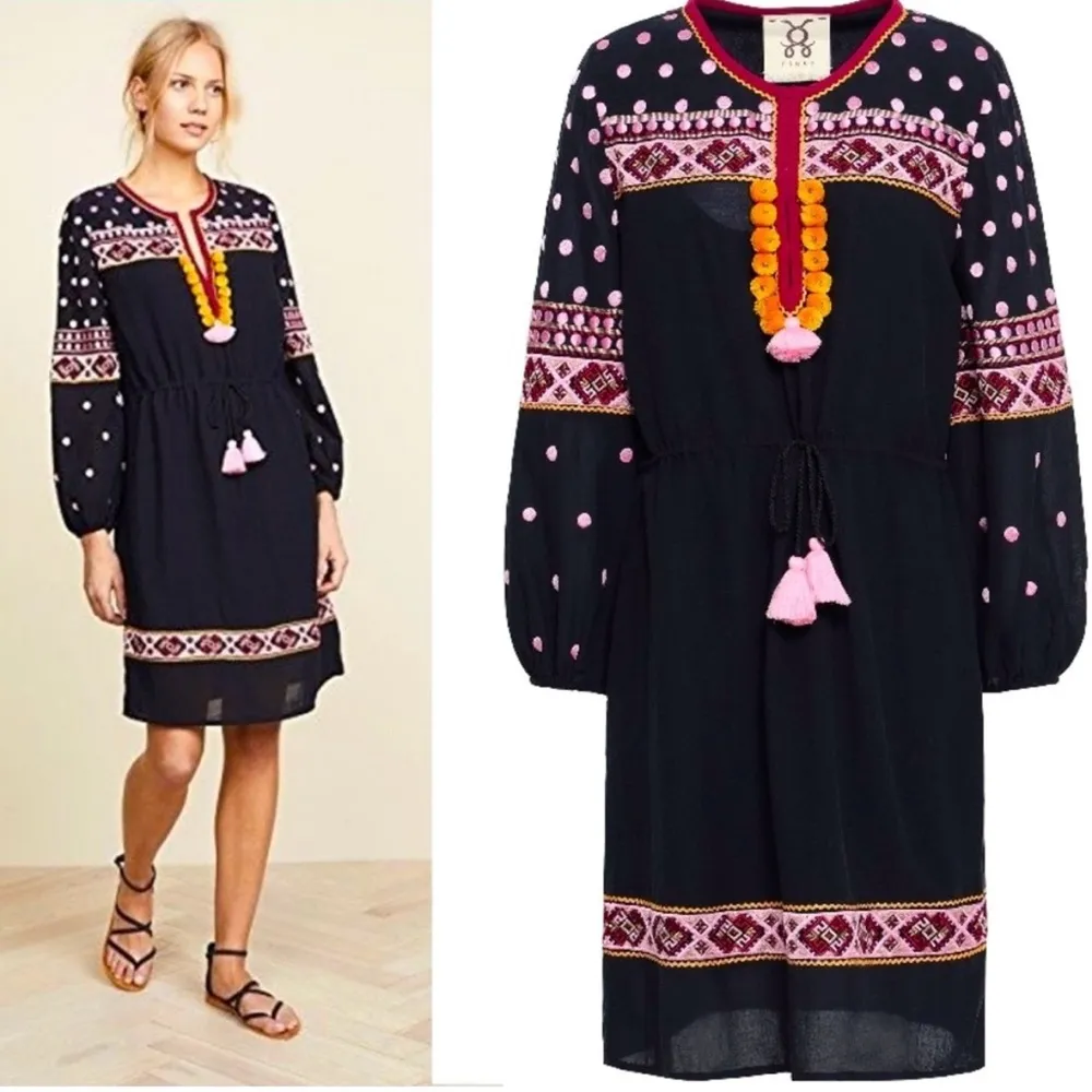 Figue Savannah Embroidered Dress Polka Dot Black - Image 4