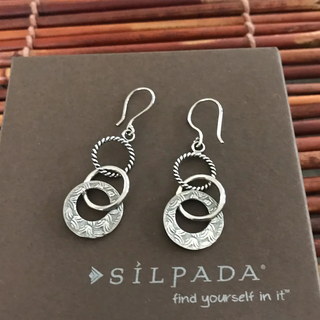 Silpada Sterling Silver Triple Circle Dangle Earrings - Image 2