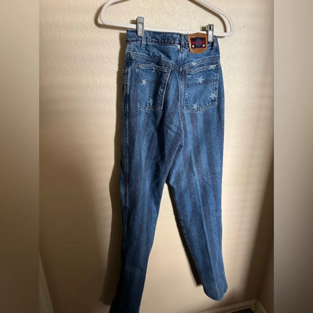 Vintage 80s Rockies Denim Stars &‎ Stripes Jeans Size 5 Tall Blue - Image 5