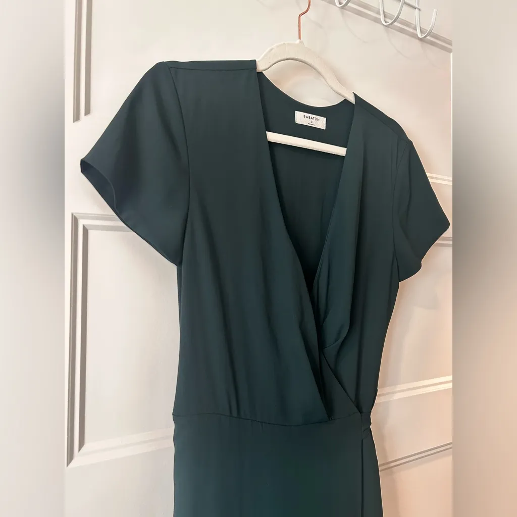 Aritzia Elegant Green Wrap Dress - Image 3