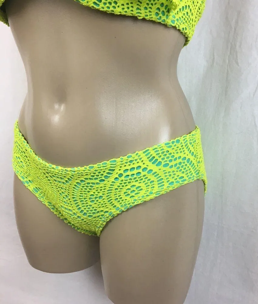 Aerie Blue Yellow Bright Ruffle 2 Piece Bikini Swim Suit New 34A XS - Image 4