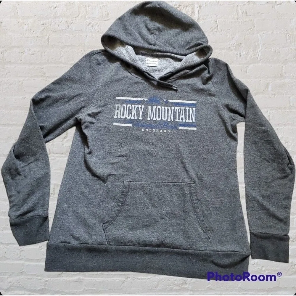 Champion Hoodie Grey Colorado Rocky Mountain National Park Unisex Women M - Image 2