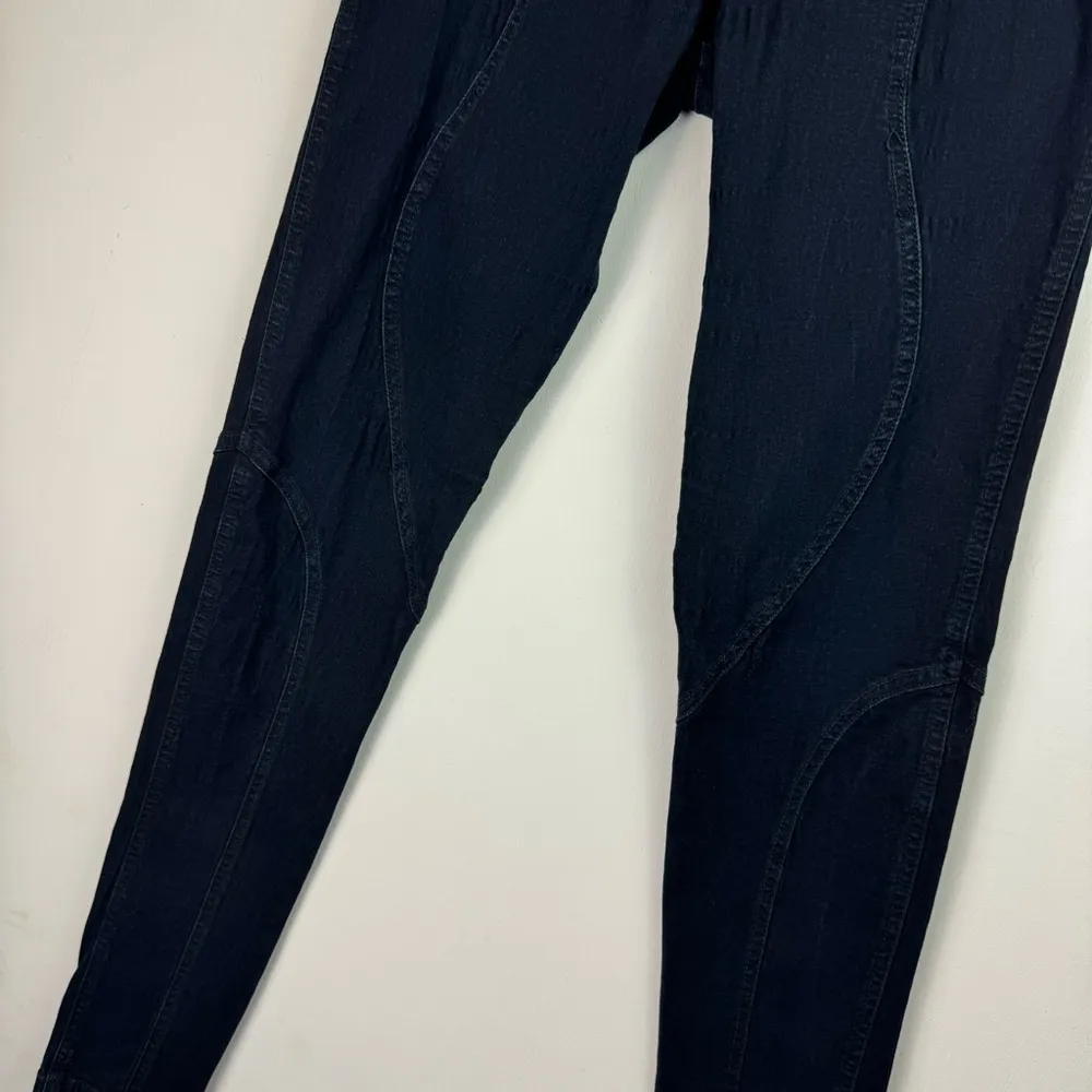 Praire Underground Nouveau Denim Leggings Sz Small Curve Seams Artsy Blue - Image 10