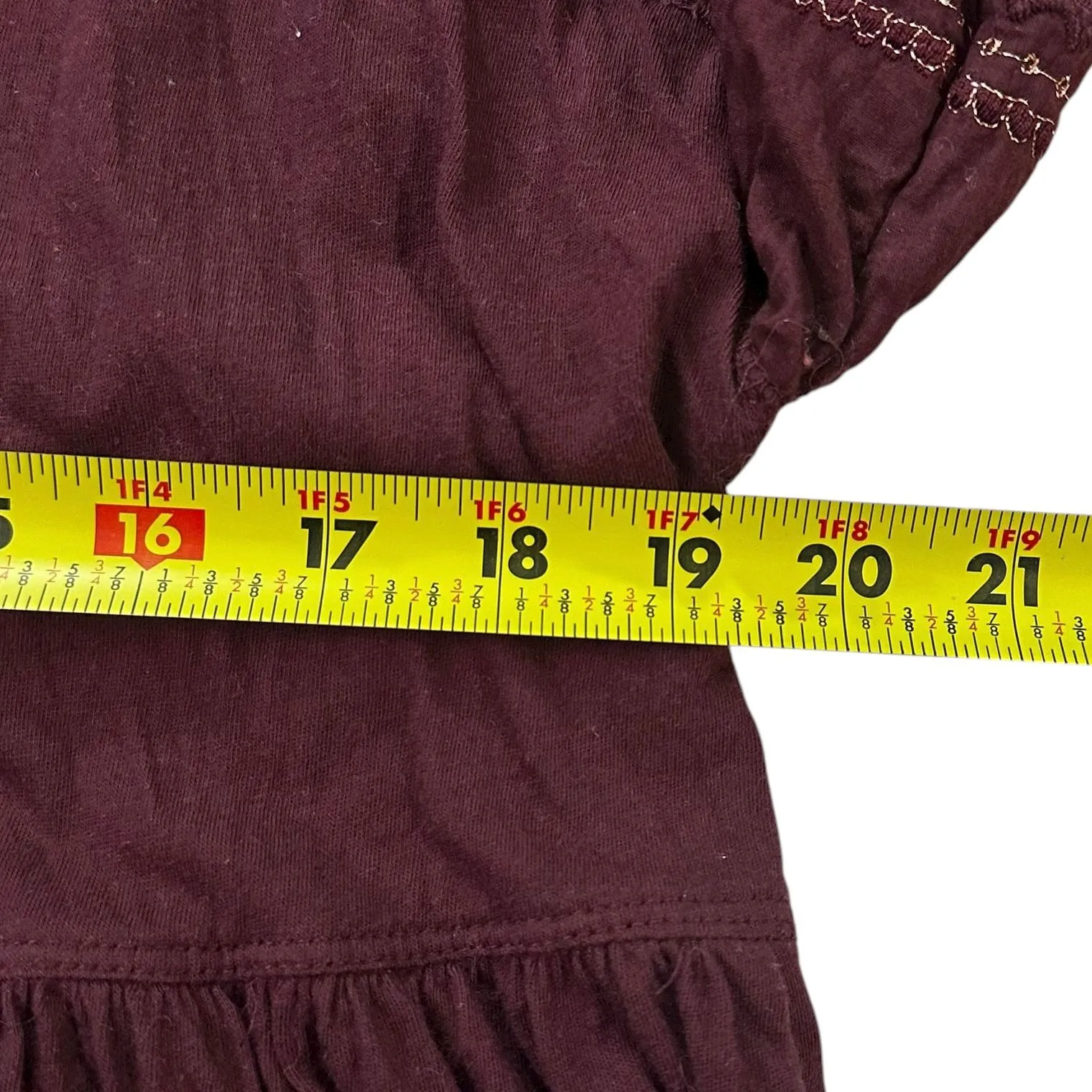 Free People Maroon Metallic Peplum Blouse Women's Top Size Small | 31-34-3 - Image 4