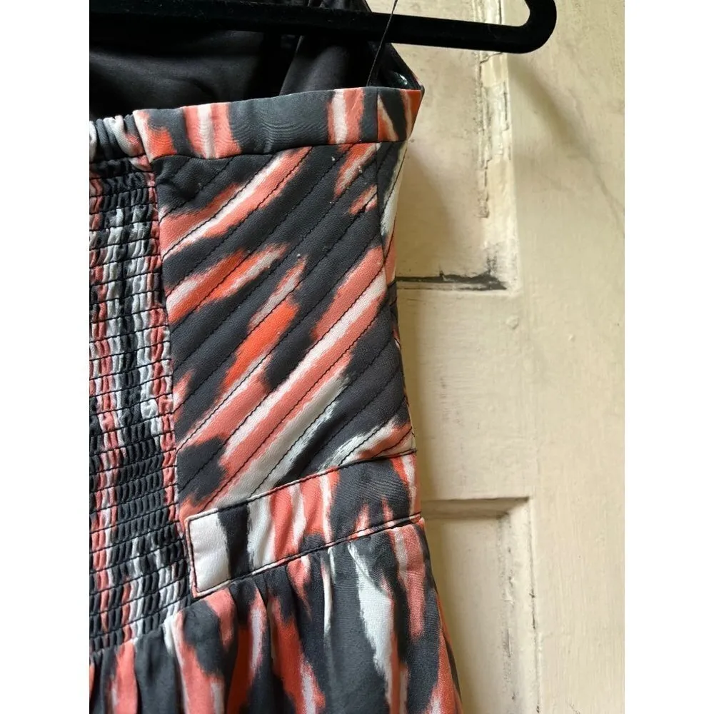 Guess sweetheart pink white grey swirls fit and flare strapless mini dress 2 - Image 15