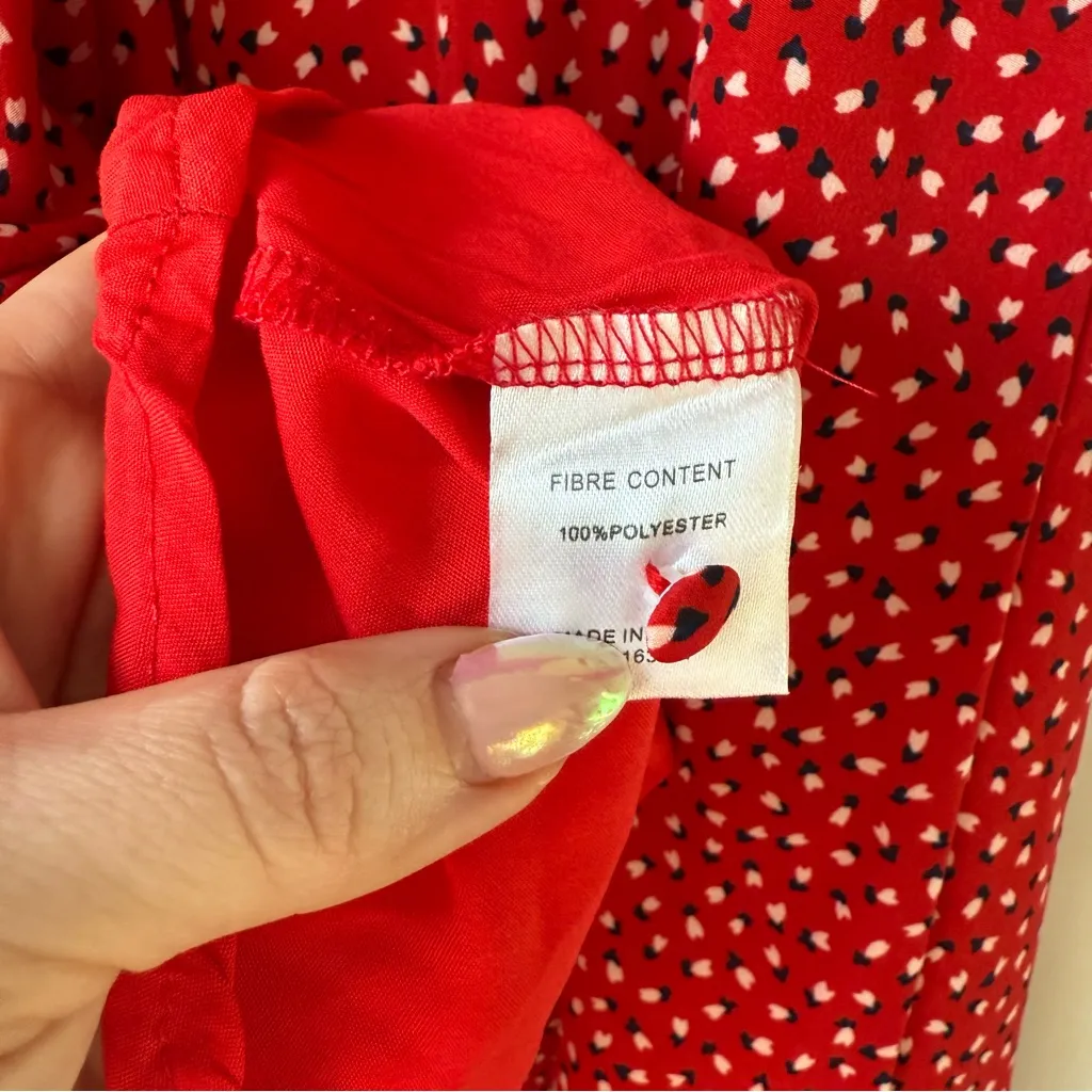 Princess Polly Love Birds Red Patterned Mini Dress 6 - Image 12