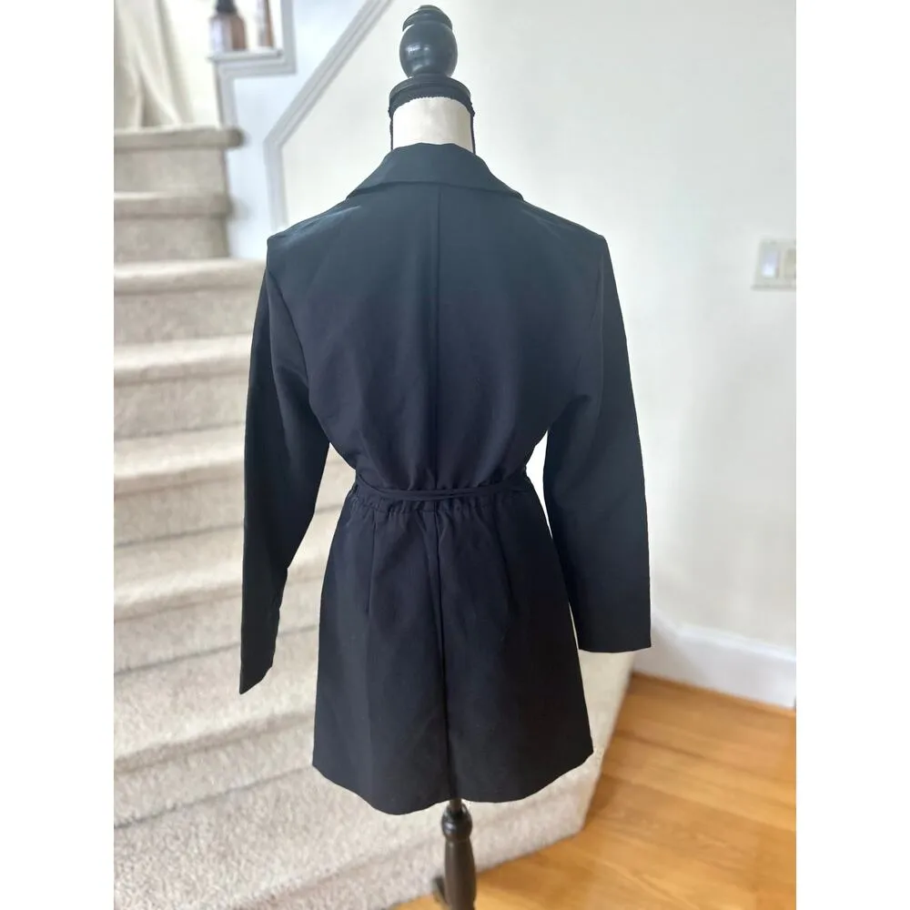 Abercrombie Black Wrap Waist Cut Out Mini Suit Dress - Image 3