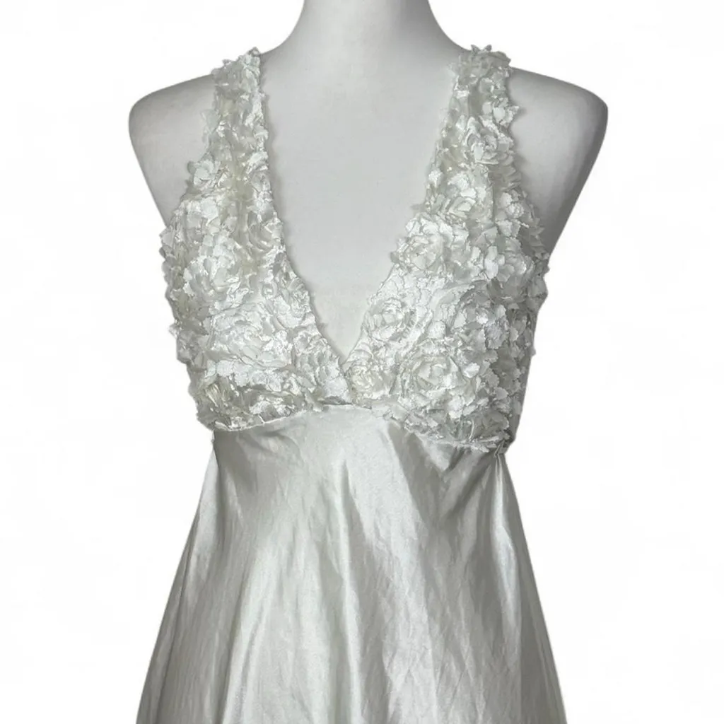 Flora Satin Midi Maxi Gown White Size M - Image 2