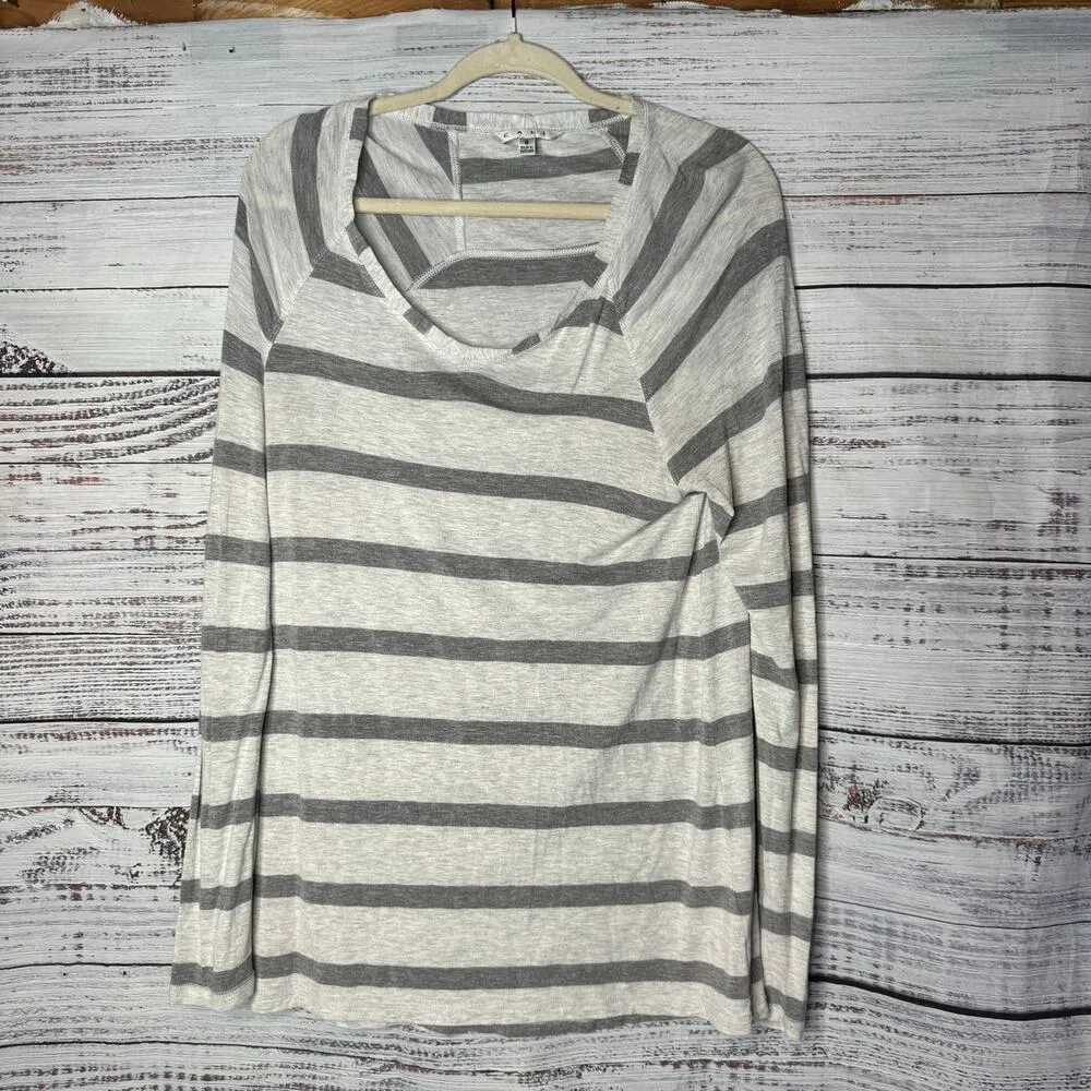 Cabi 4375 Game Tee Fall 2022 Grey Stripe Long Sleeve Crew Neck SM - Image 2