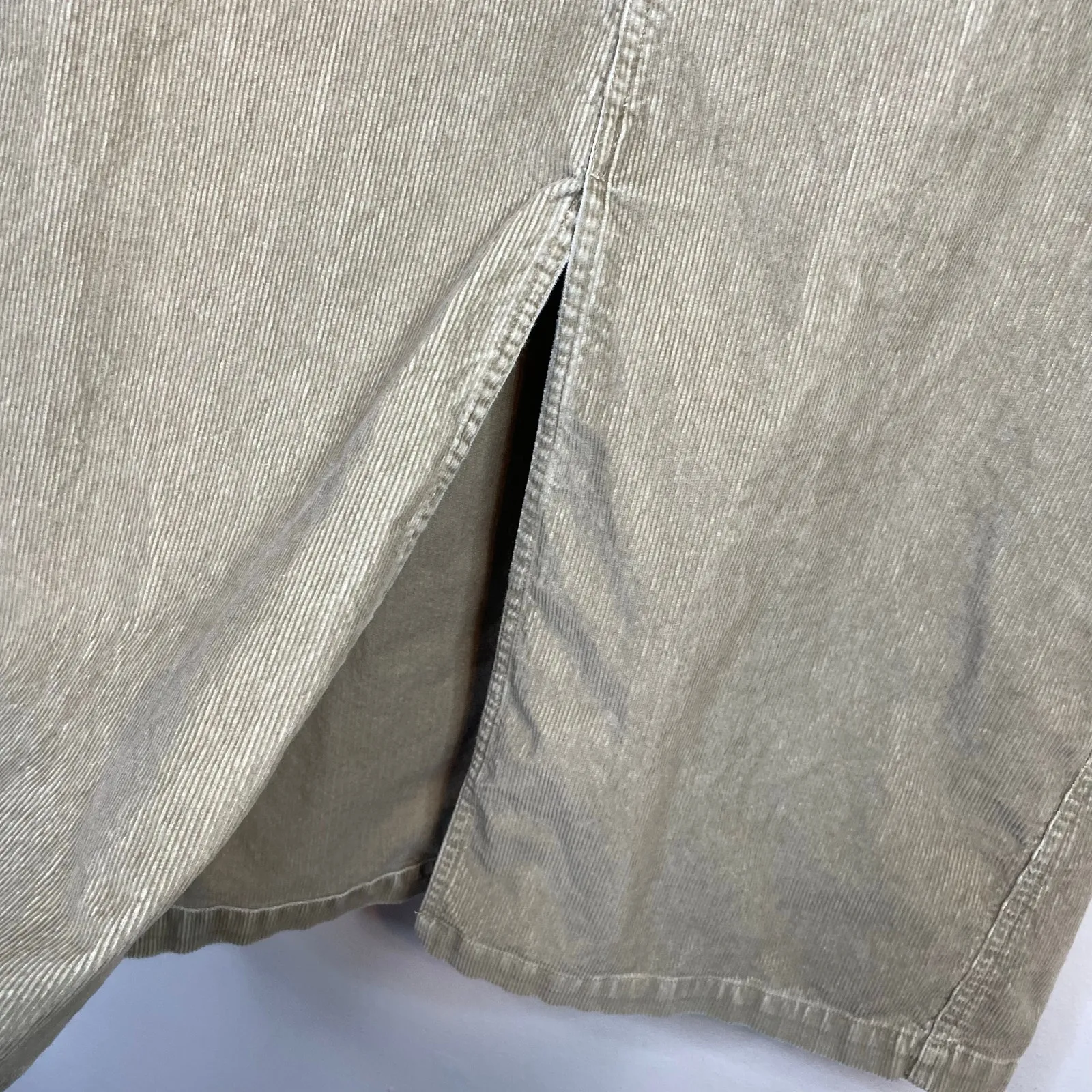 Vintage 90s Y2K Eddie Bauer long maxi Corduroy Cord Utility Skirt Tan womens 12 - Image 8