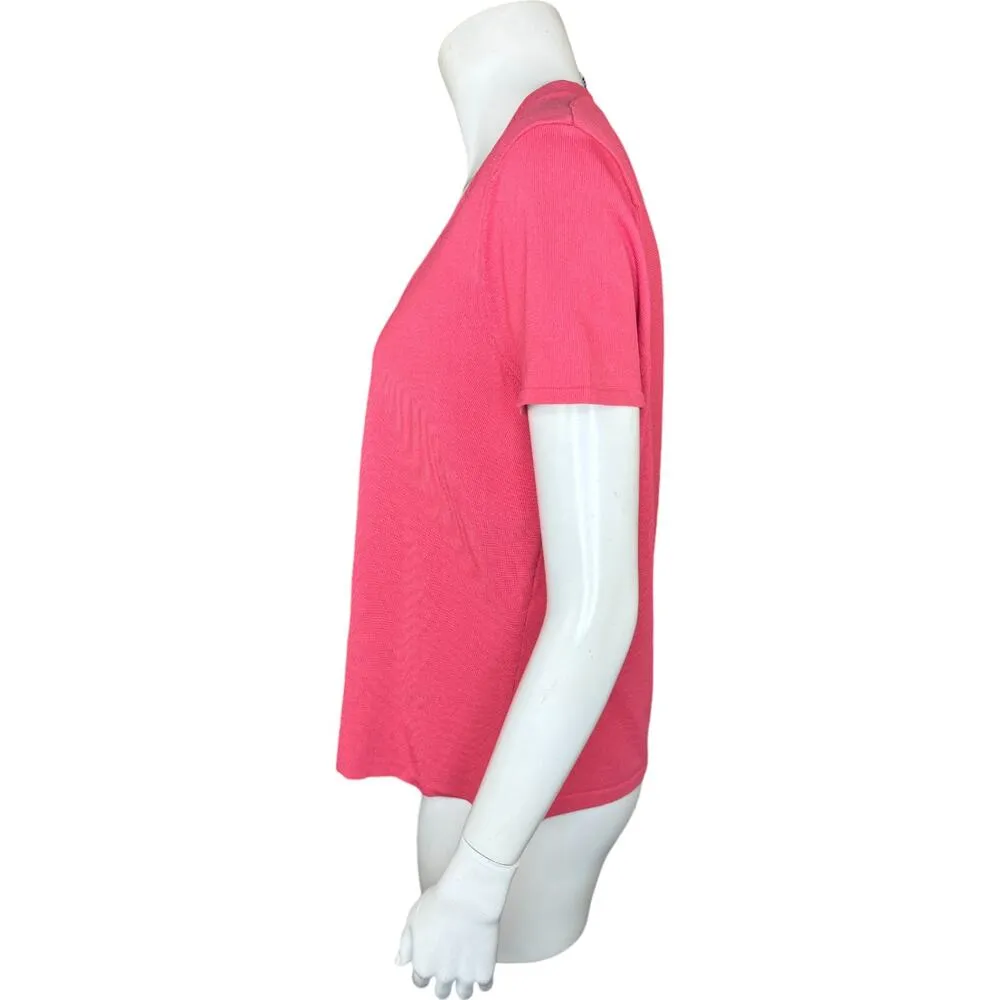 Talbots Large Petite Womens Salmon Pink Short Sleeve Stretch Top NWT - Image 5