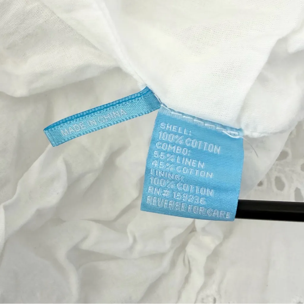 J.McLaughlin Solid Elana Maci White Eyelet Dress Size L - Image 6