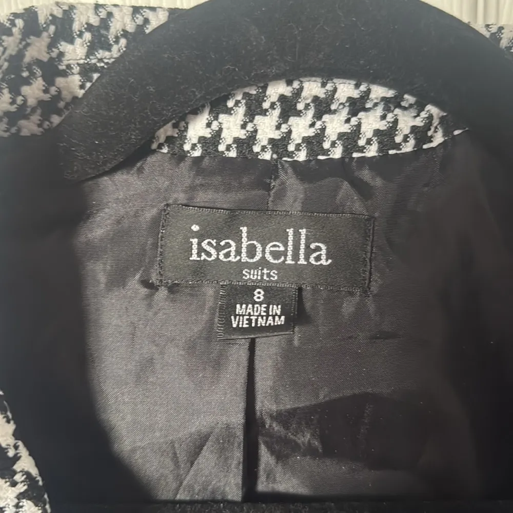Isabella Black and White Houndstooth Blazer lightweight size 8 - Image 2