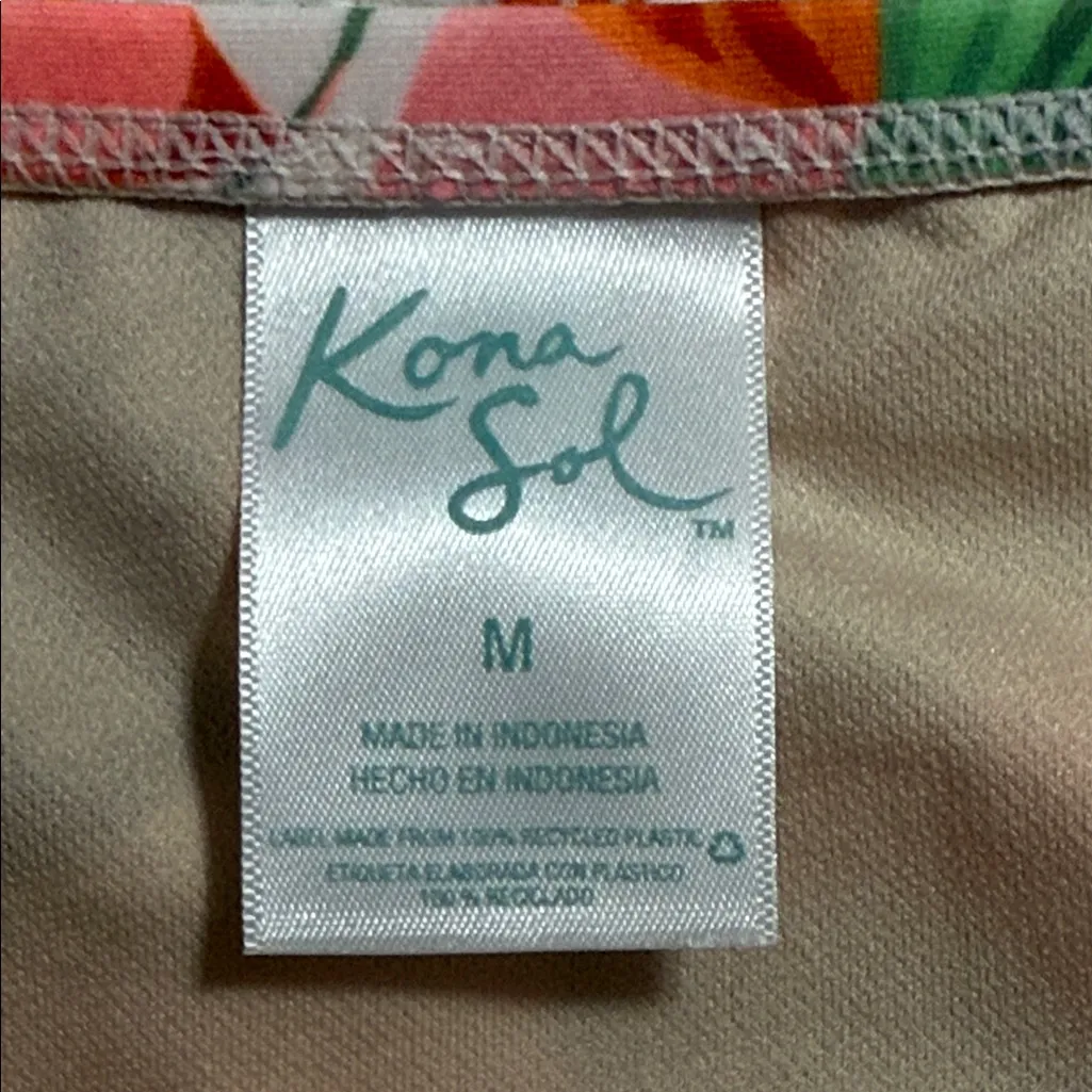 Kona Sol women’s size medium bikini bottom medium coverage hipster fit floral - Image 3