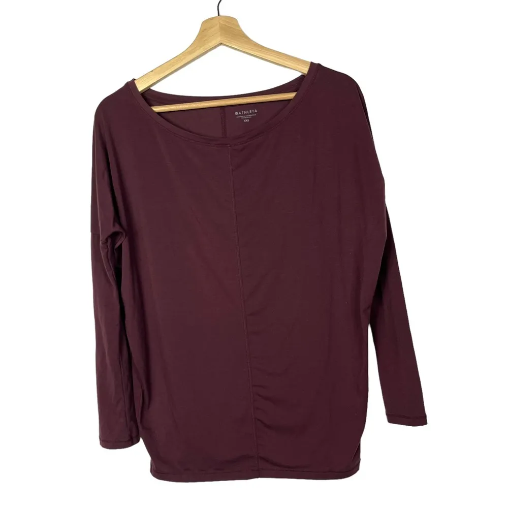 Athleta Essence Flow Maroon Red Long Sleeve XXS - Image 11