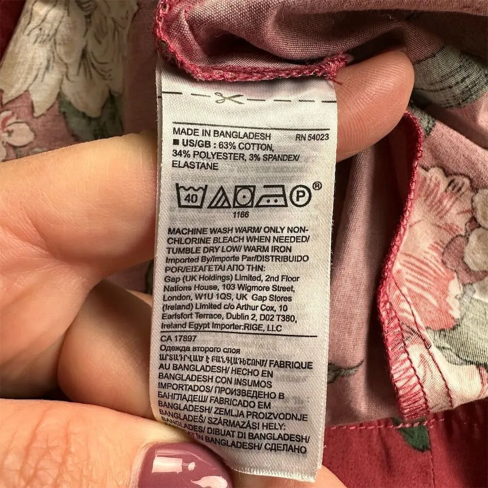 Banana Republic Petites Floral Poplin Midi Dress Size 10 Spring Casual - Image 8