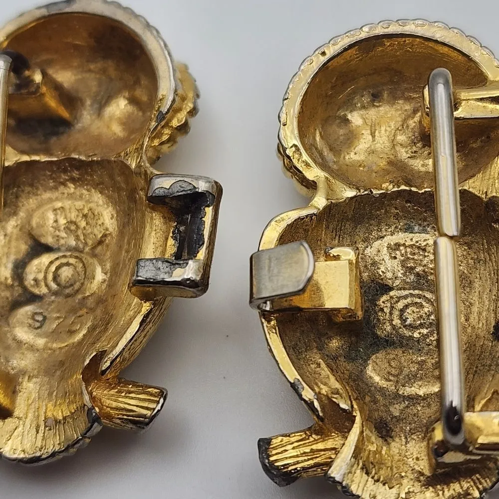 Vintage Mimi Di N 1975 Gold Tone Owl Belt Buckle - Image 5
