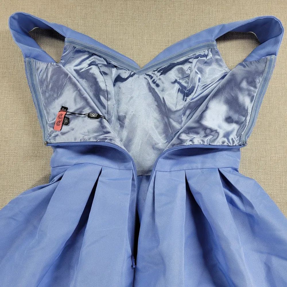 Chi Chi London Womens Marlie Dress Size 8 Blue Off-shoulder Cocktail NEW - Image 2