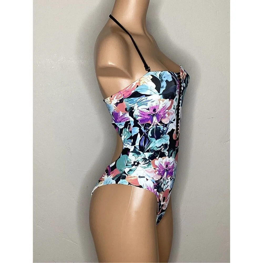 New. WET watercolor floral reversible swimsuit. X-Small. Retails $208 - Image 5