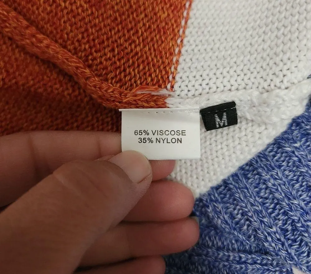 Ecowish Autumn Stripe Draped Duster Cardigan Size Medium - Image 6