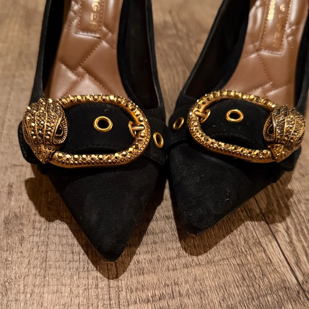 Kurt Geiger Black Heels with Gold Buckle - Image 4