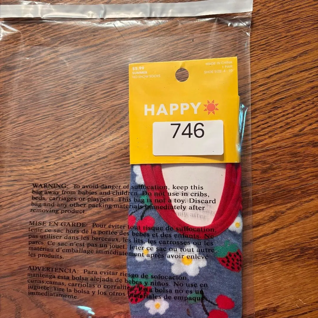 Happy No Show Socks Women's Shoe size 4 - Image 4