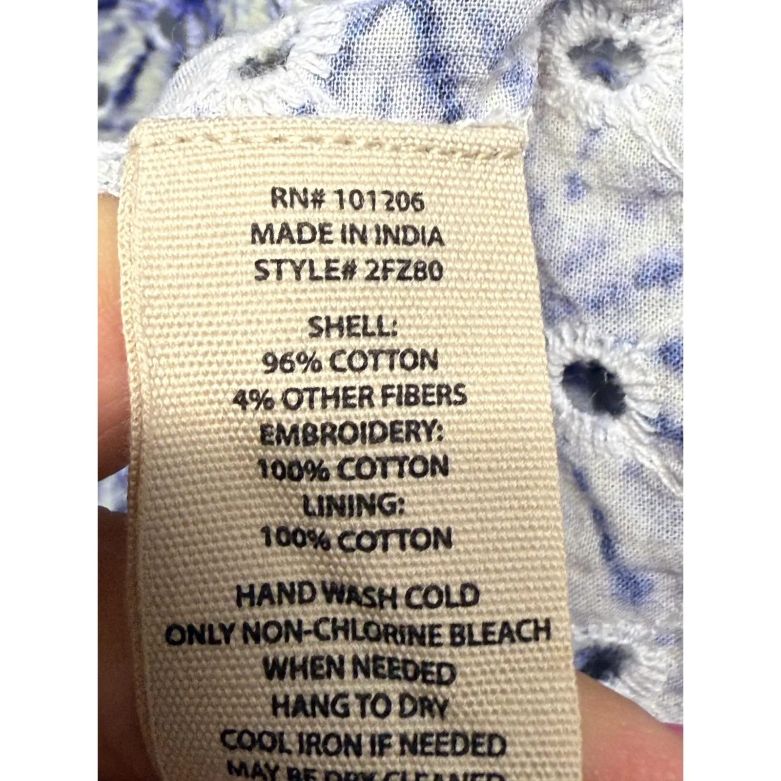 Soft Surroundings Maxi Dress Sleeveless‎ M Blue White Tiered Eyelet Coastal Boho - Image 6