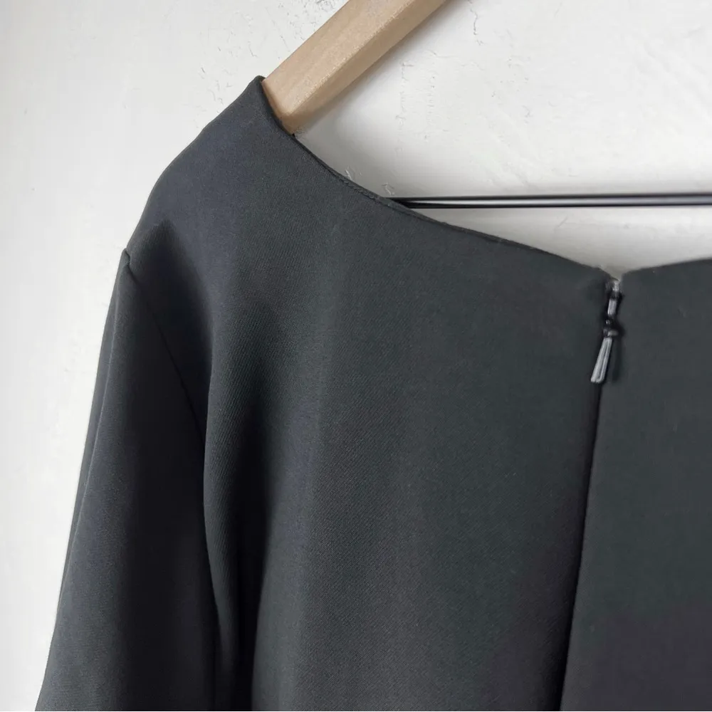 Nordstrom V-Neck Long Sleeve Midi Front Sleeve Sheath Dress in Black - Image 14