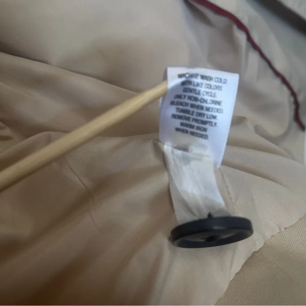 Women’s Merona khaki soft shell belt water repellent Double-Breasted Trench Coat - Image 3