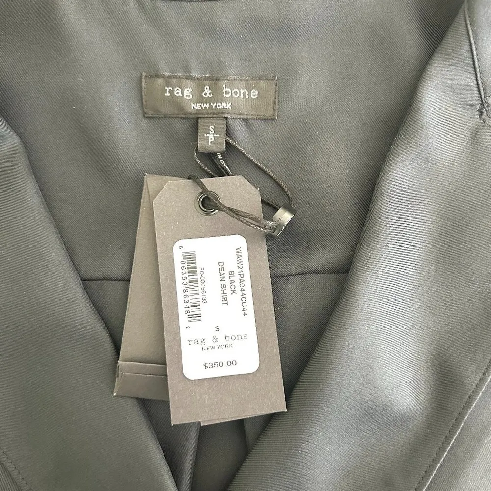 Rag & Bone Dean Silk Blouse in Black Size S *NWT* - Image 5