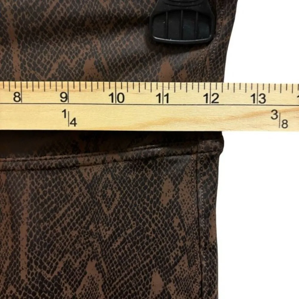 Spanx  Womens Faux Leather Snake Print Leggings Size Small Brown - Image 6