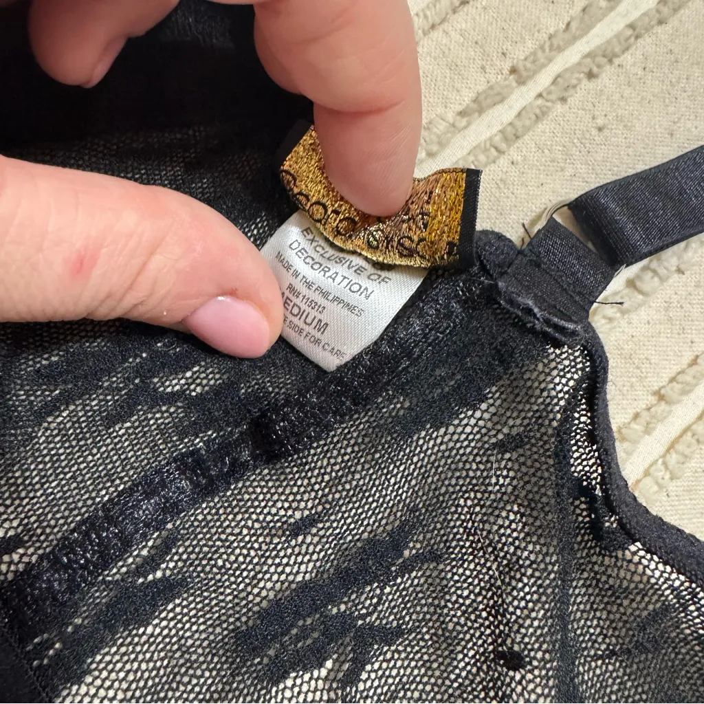 Cinema Etoile Black Lace Coquette Bustier Top Size M - Image 4