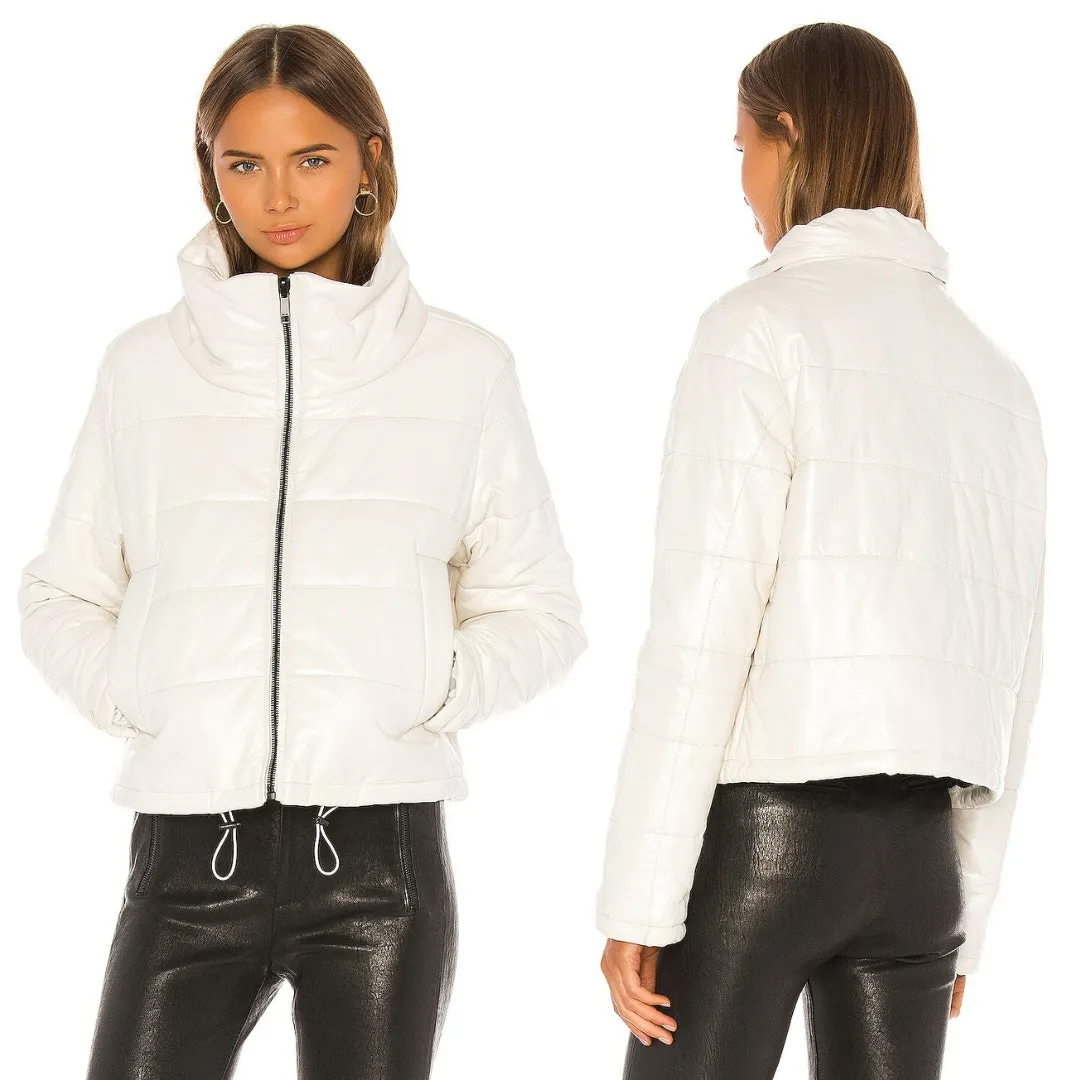 LTH JKT Cay Cropped Puffer Jacket in‎ Pearl White Size Small - Image 3