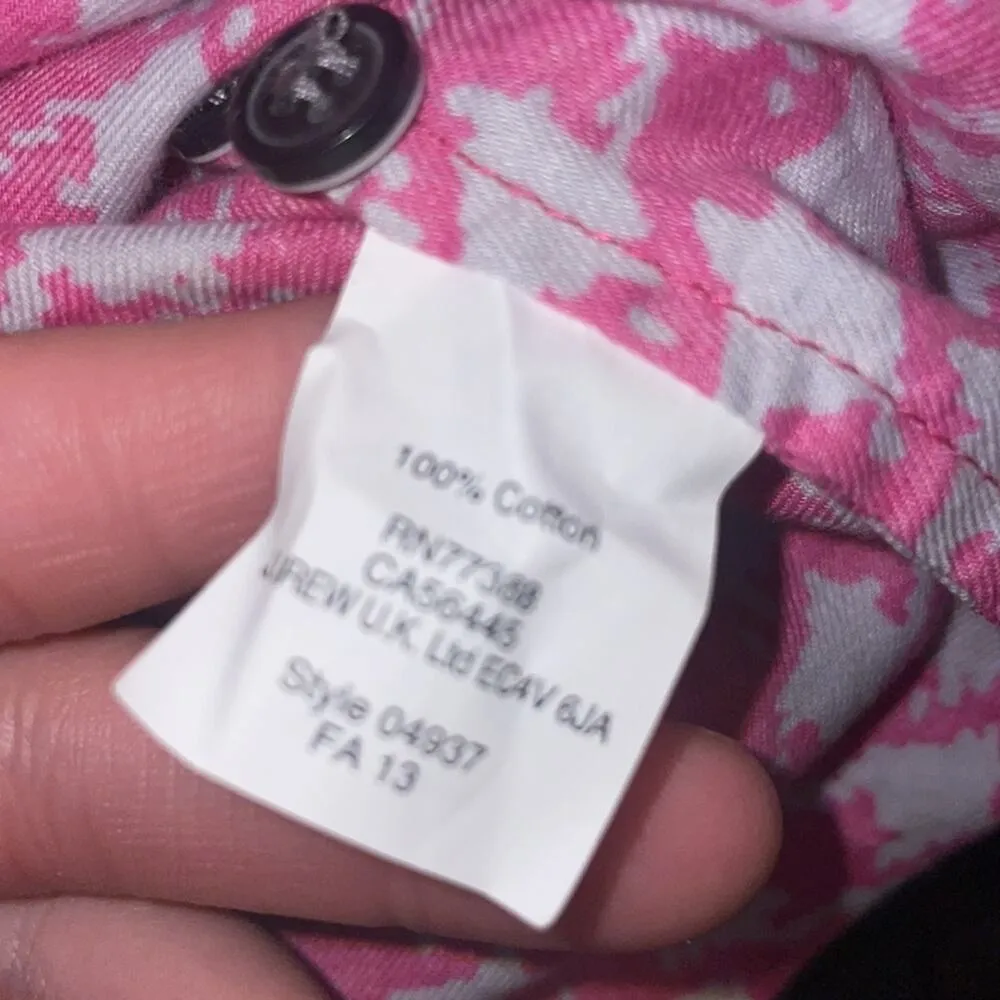 J. Crew Women’s The Perfect Shirt in Pink / Gray Herringbone Print Sz Small New - Image 6