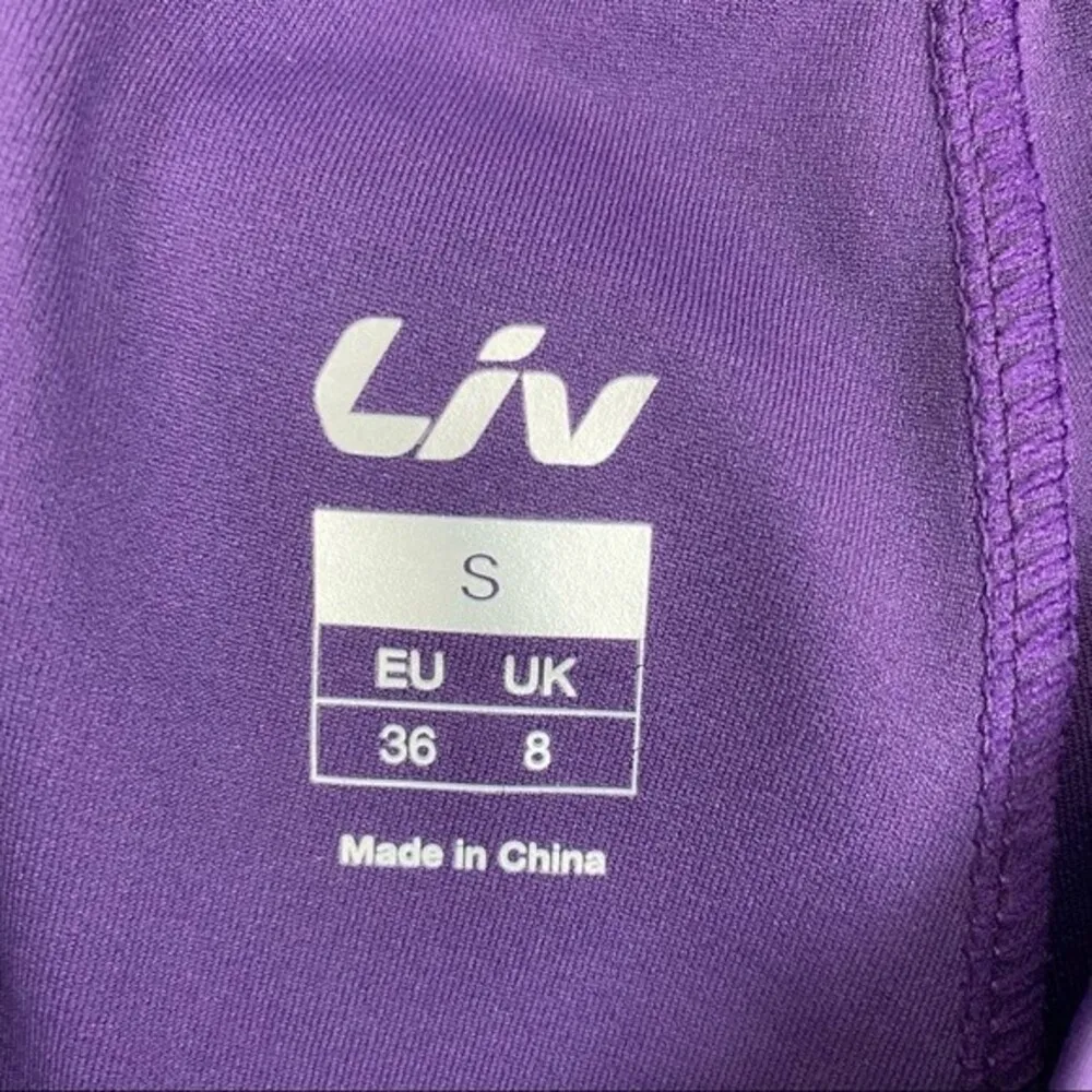 Liv Purple Bicycle Padded Seat 7/8 Length Sport Athletic Tights Pants S NEW - Image 6