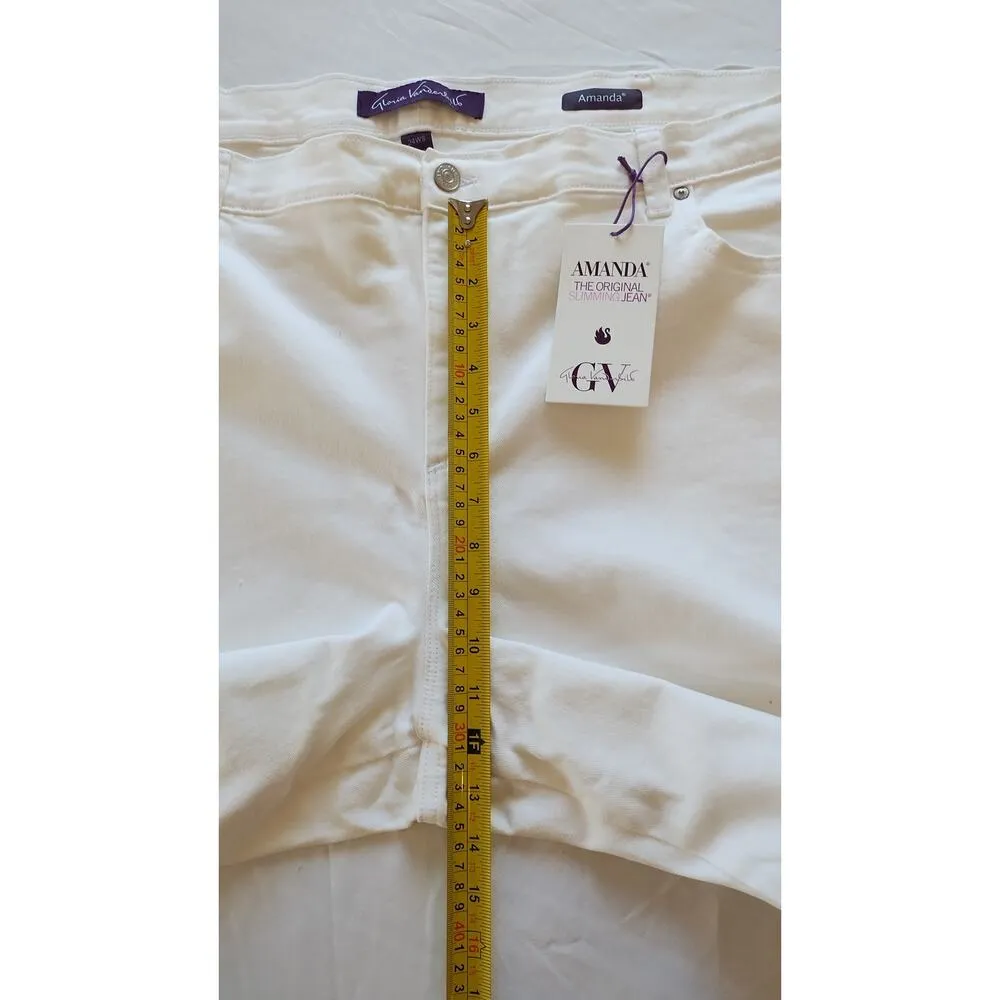NWT Gloria Vanderbilt Amanda Slimming Jeans Women Size 24W Short Vintage White - Image 14