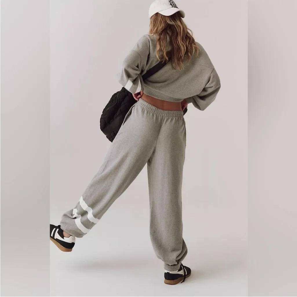 Nwt Free People Movement All Star Logo Pants Heather Grey Small Gray - Image 3