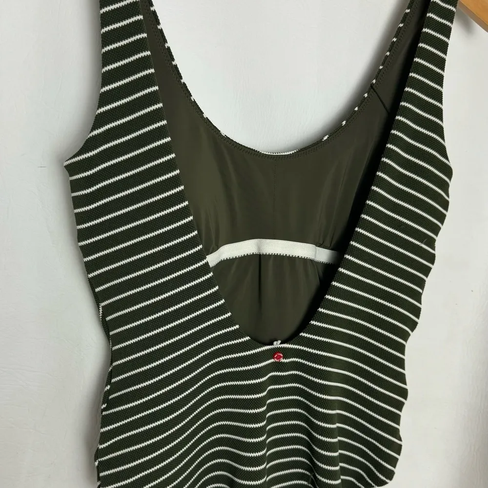 Red Carter green and white Striped One-Piece Swimsuit small NWOT - Image 4