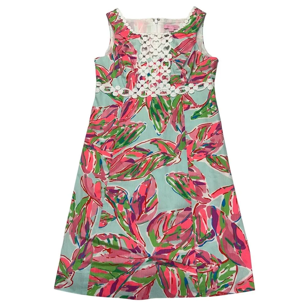 Lilly Pulitzer Rosie Shift Dress In The Vias Print 100% Cotton Sleeveless Size 0 - Image 7