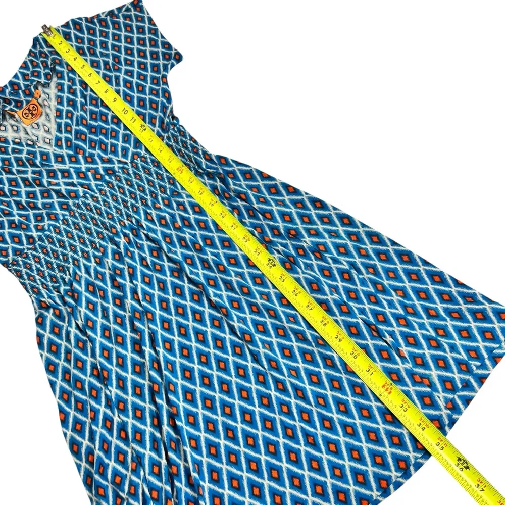 Tory Burch Silk Diamond Print V-Neck Dress - Image 7