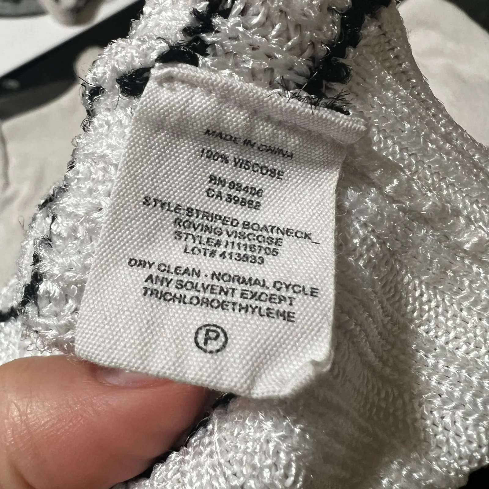 Theory Black White Striped Bateau Boatneck Neckline Sweater MEDIUM - Image 8