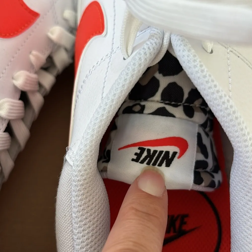 NWT Nike Court Legacy Lift Women's 11 White Orange Swoosh Platform Low Tops - Image 2