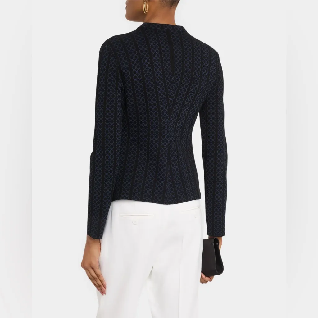 Emporio‎ Armani Asymmetric Knit Jersey Zip-Front Jacket Size 44 - Image 8