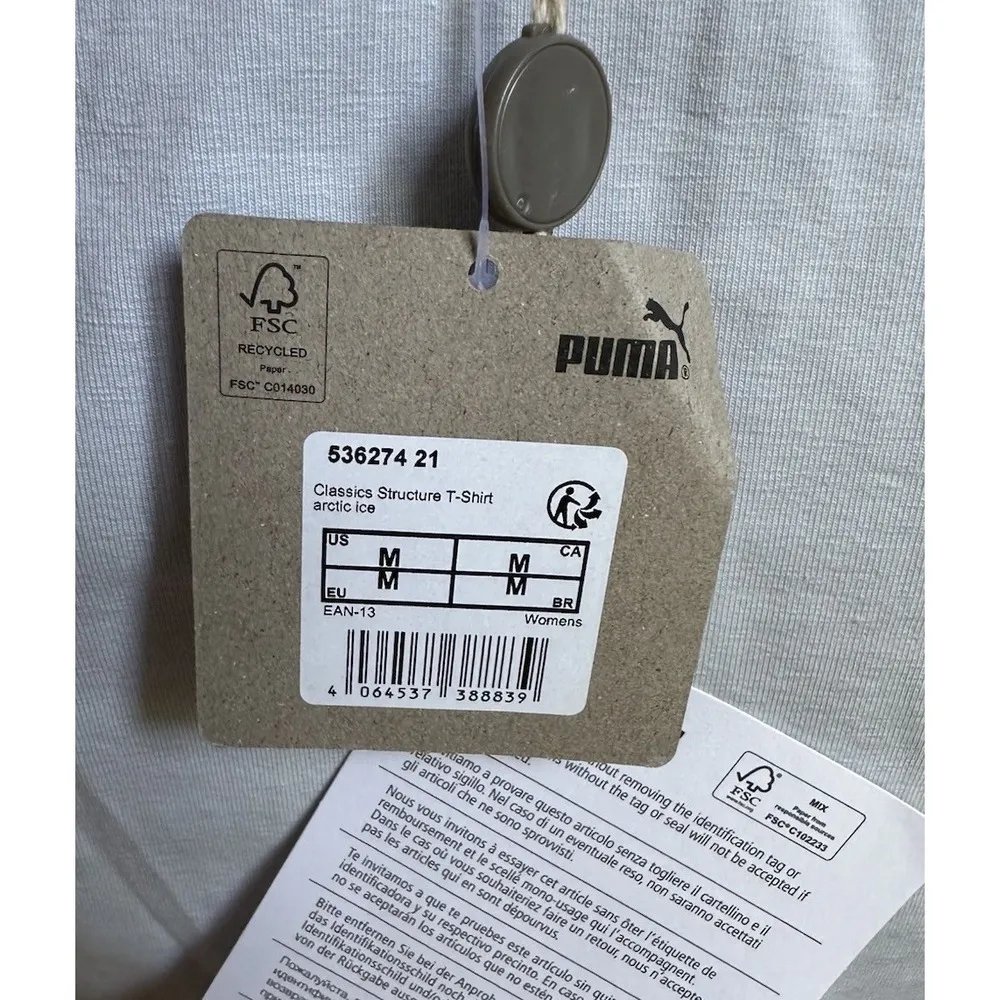 Puma  Women's Classic Structured Crop Basic T-shirt Blue Size M - Image 10