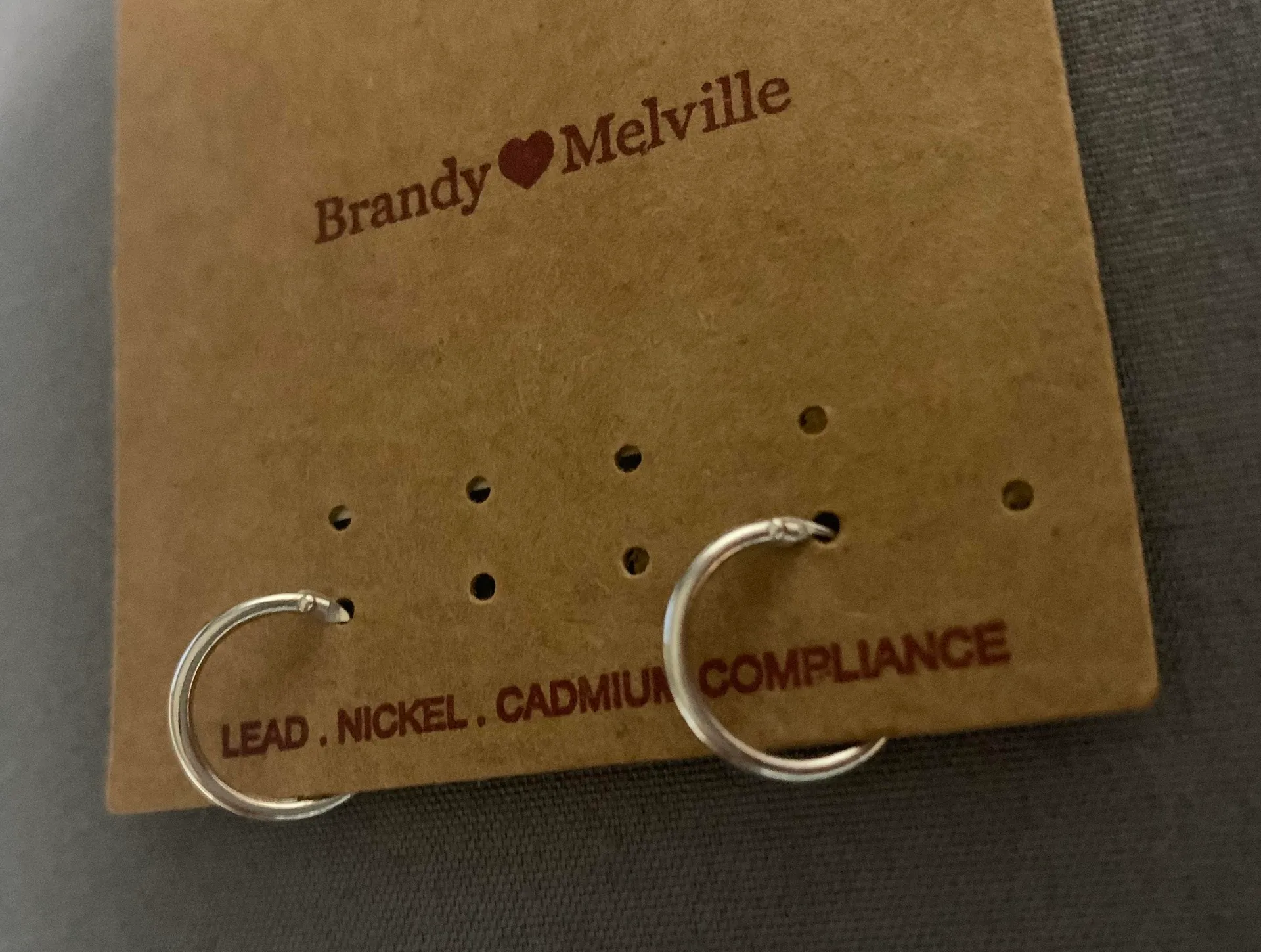 Brandy Melville Silver Hoop Earrings - Image 2