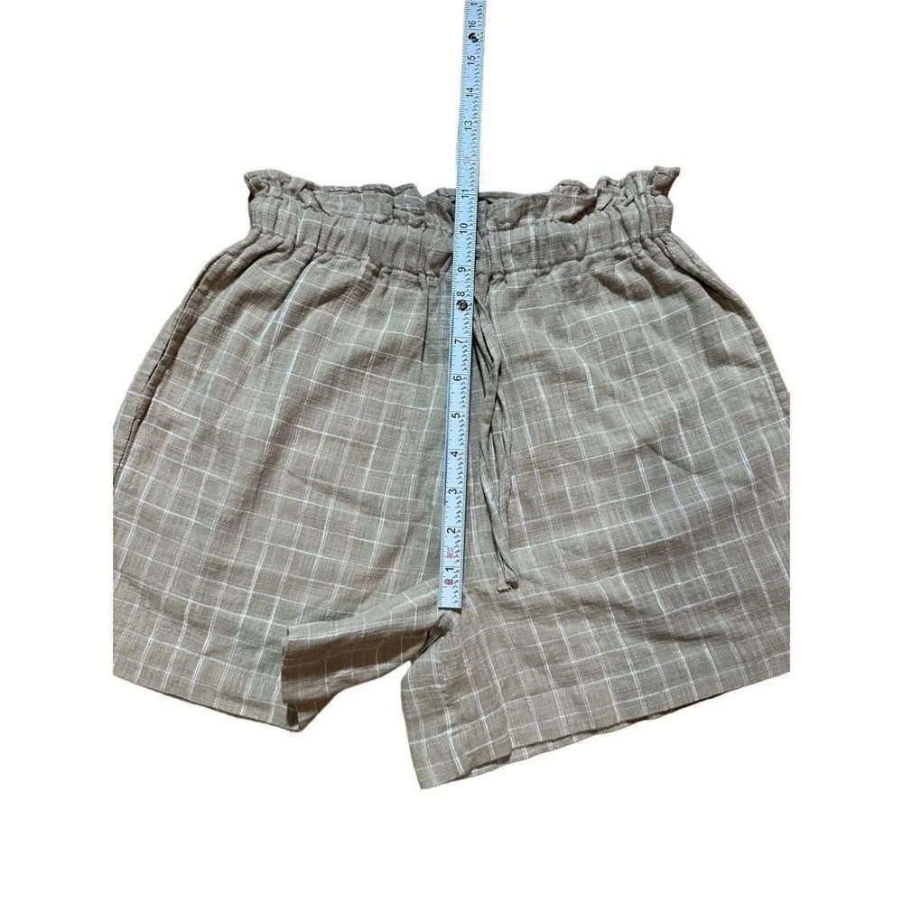 NWT Able Jordan Easy Shorts tan white grid XXS - Image 7