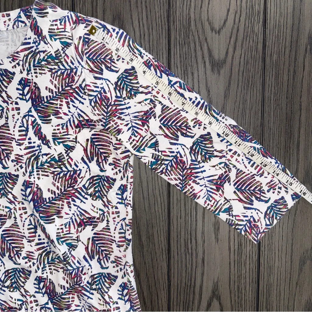 Coolibar Oceanside UV Protection Tunic Dress UPF 50+ Magnolia Pink Leaf Size M White Size M - Image 9