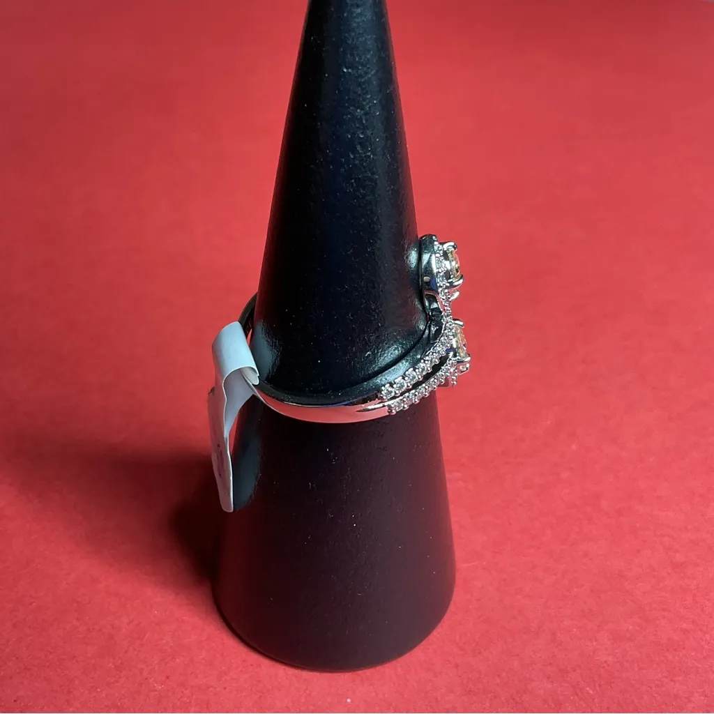 Bomb Party RBP8620 “Say Yes To The Sparkle” CZ on Rhodium Size 9 Ring NWT Silver - Image 2