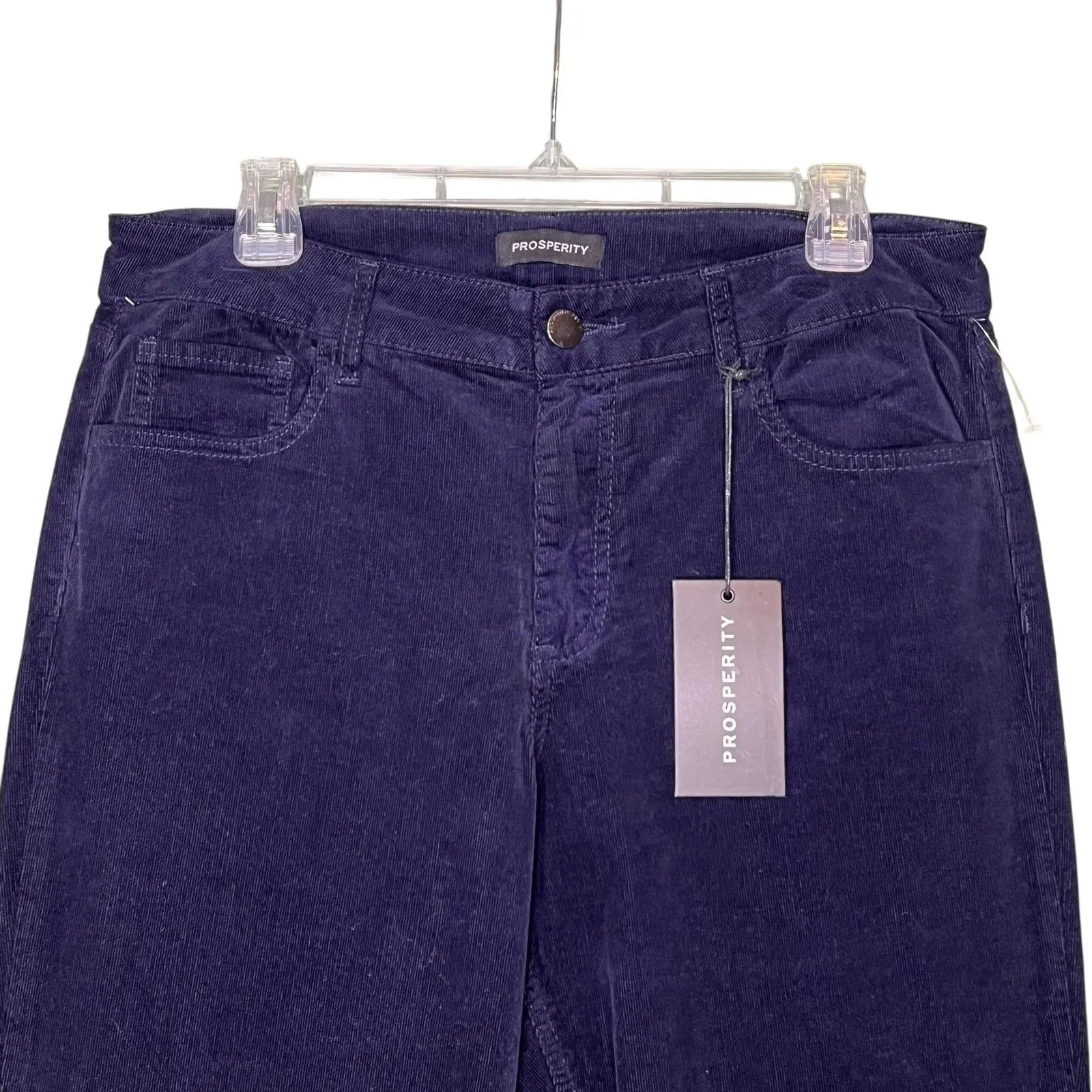 Prosperity Corduroy Pants Womens 31 Navy Blue Bootcut Stretch 98% Cotton Spandex - Image 7