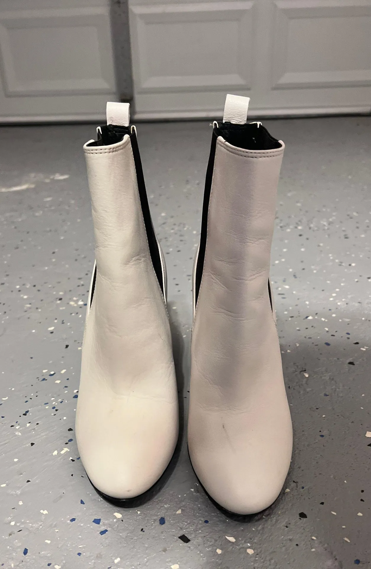 Heeled White Booties Size 7.5 - Image 2